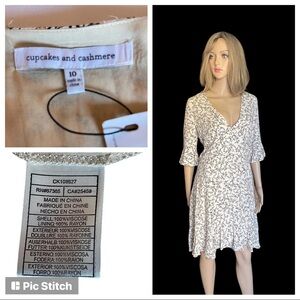 Cupcakes and cashmere Roxbury beige dress size 10 EUR 40